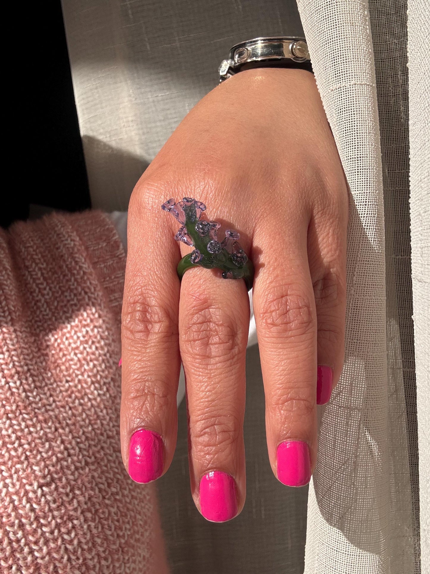 Lavender Bloom · Glass Ring