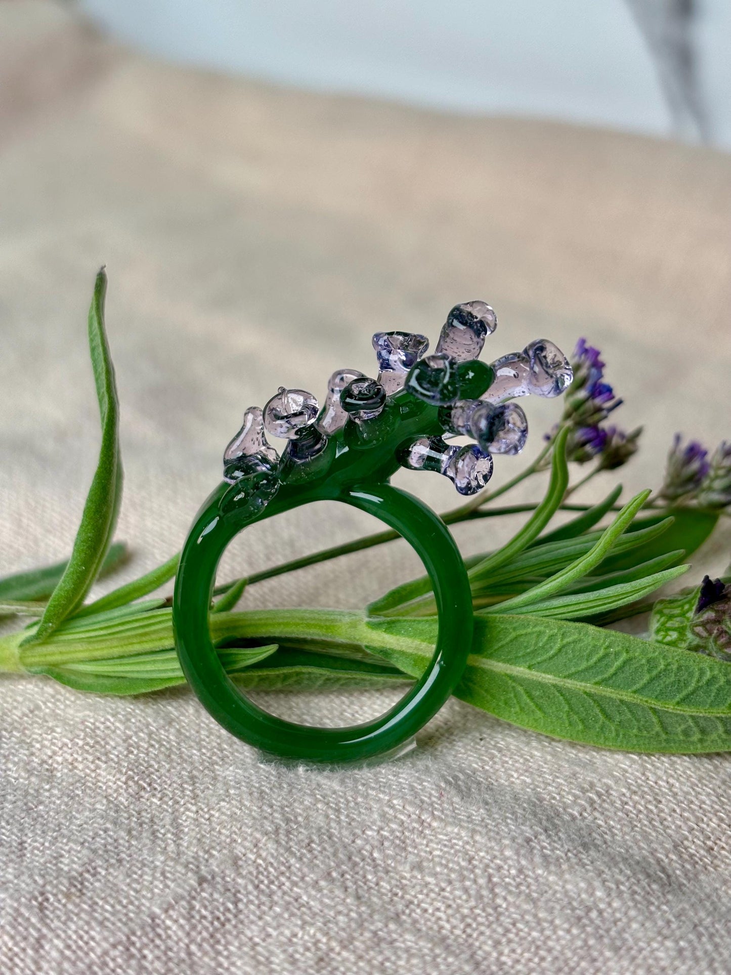Lavender Bloom · Glass Ring