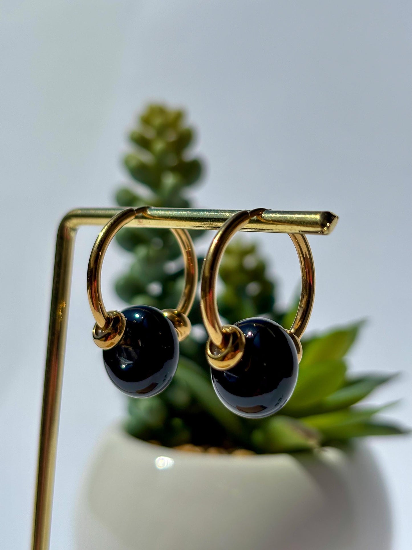 Creoles Murano Black · Earrings