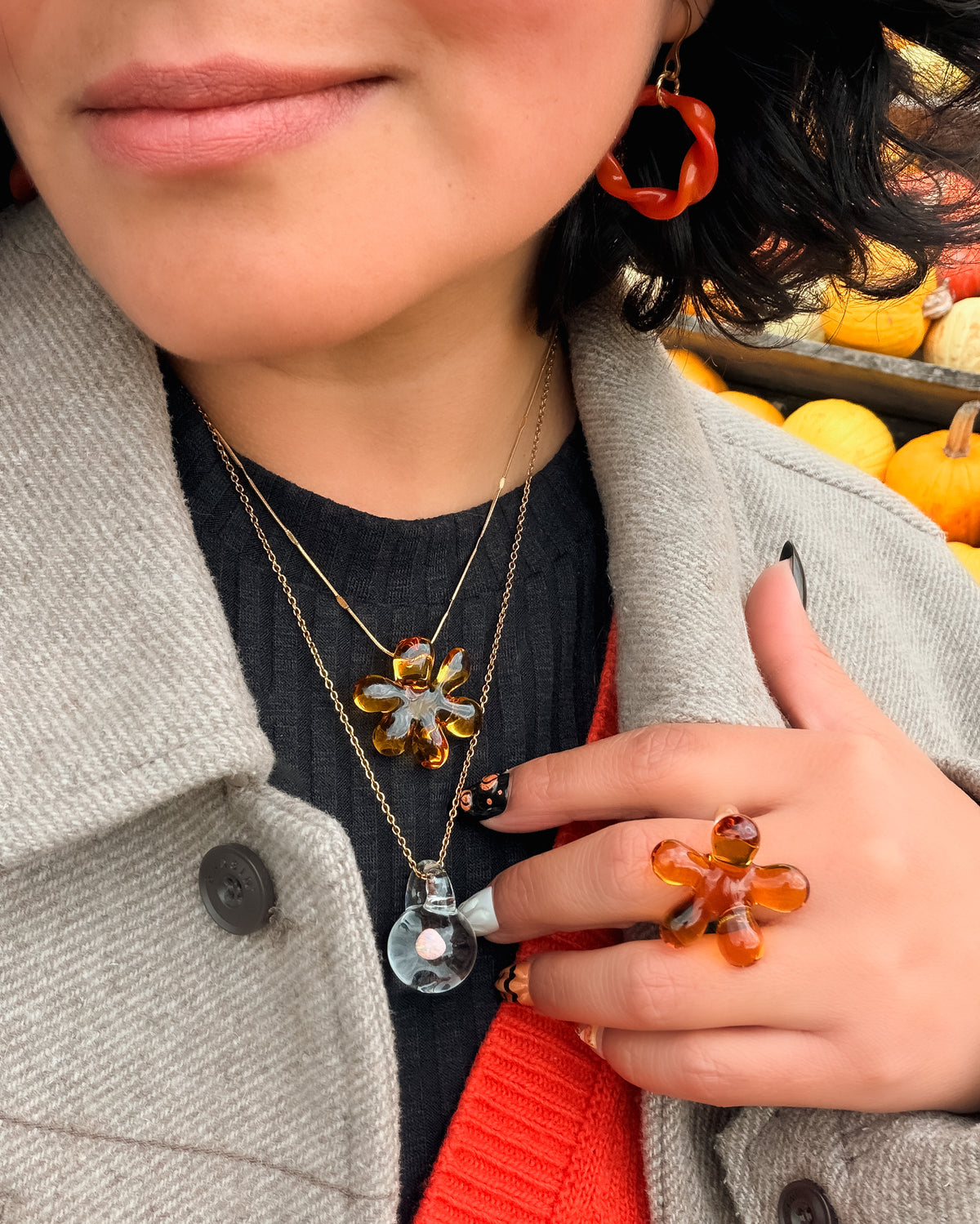 Amber Bloom · Pendant Necklace