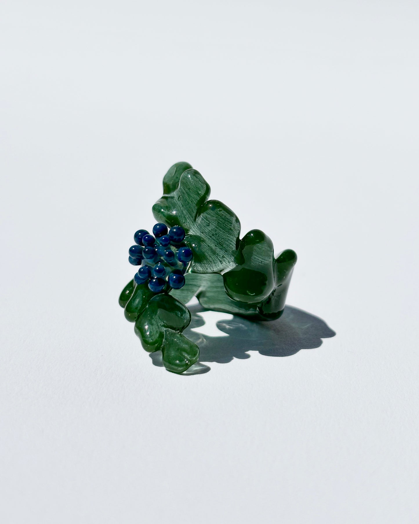 Grünes Blatt · Set Ohrringe + Halskette + Ring