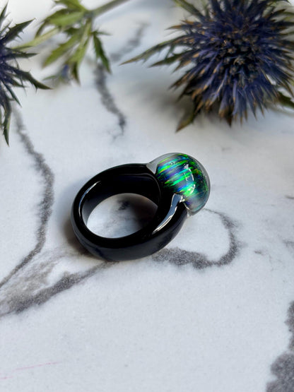 Noir Opal · Glass Ring