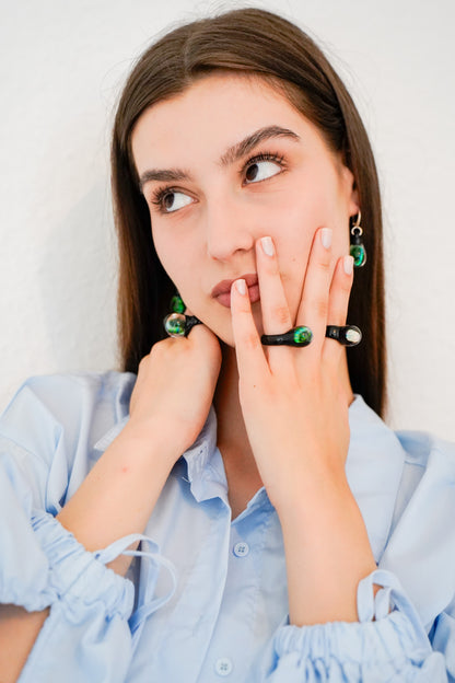 Noir Opal · Glass Ring