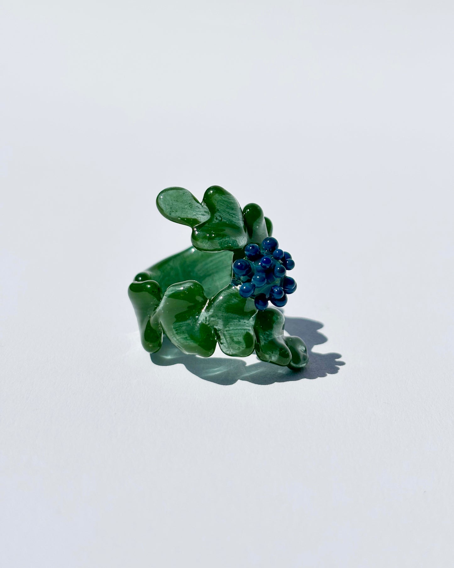 Grünes Blatt · Set Ohrringe + Halskette + Ring