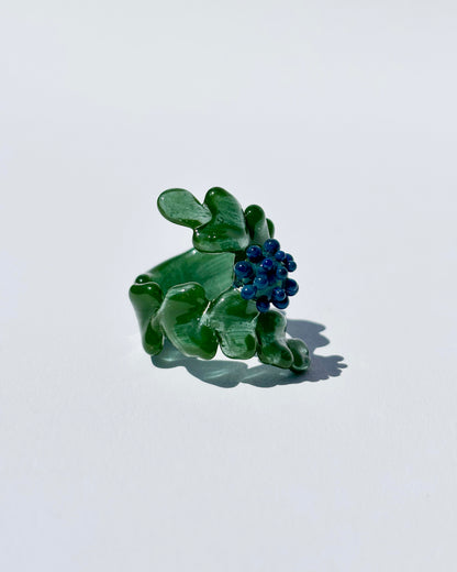 Grünes Blatt · Set Ohrringe + Halskette + Ring
