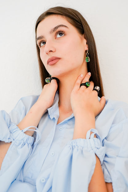 Noir Opal · Glass Ring
