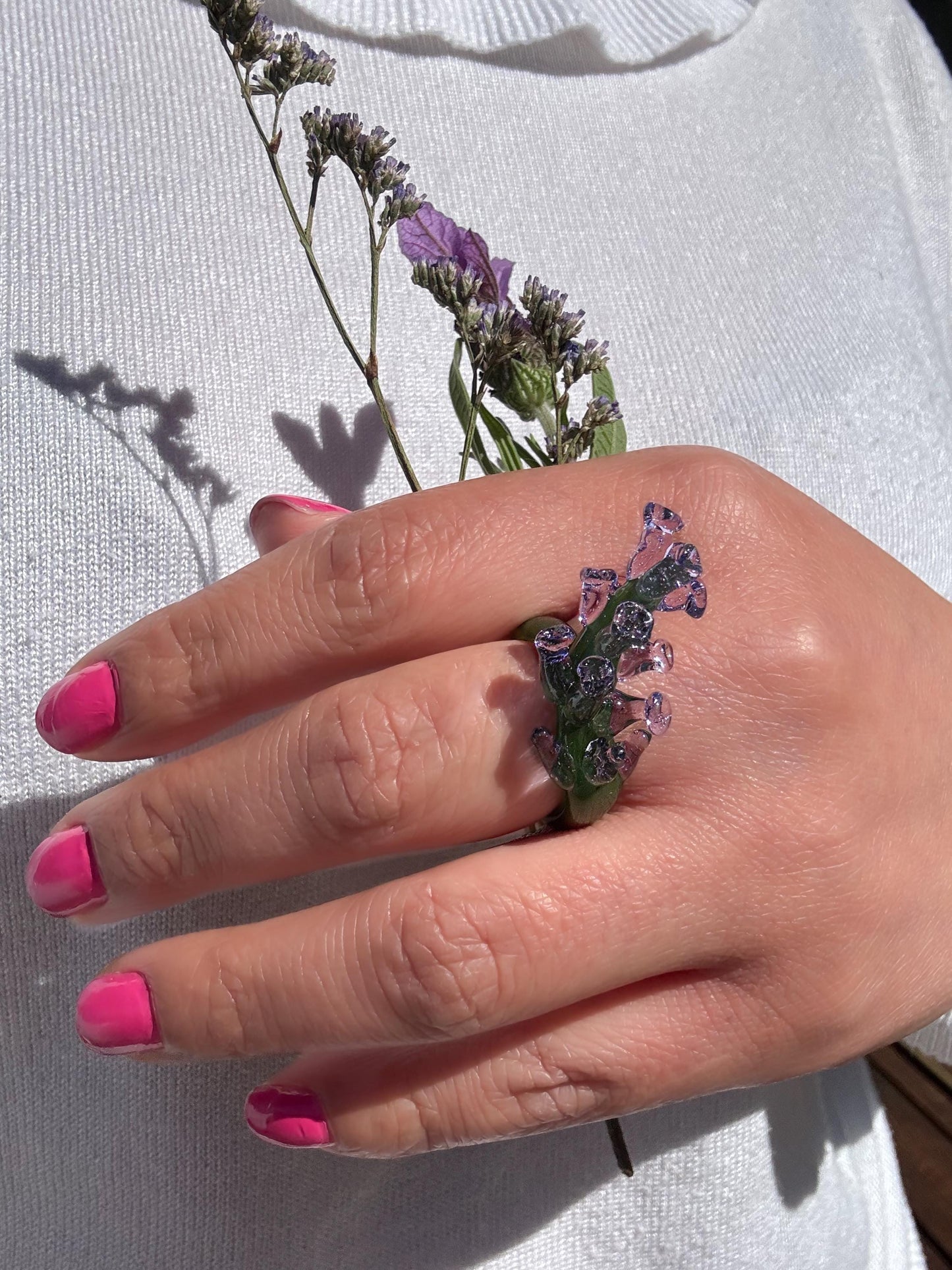 Lavender Bloom · Glass Ring