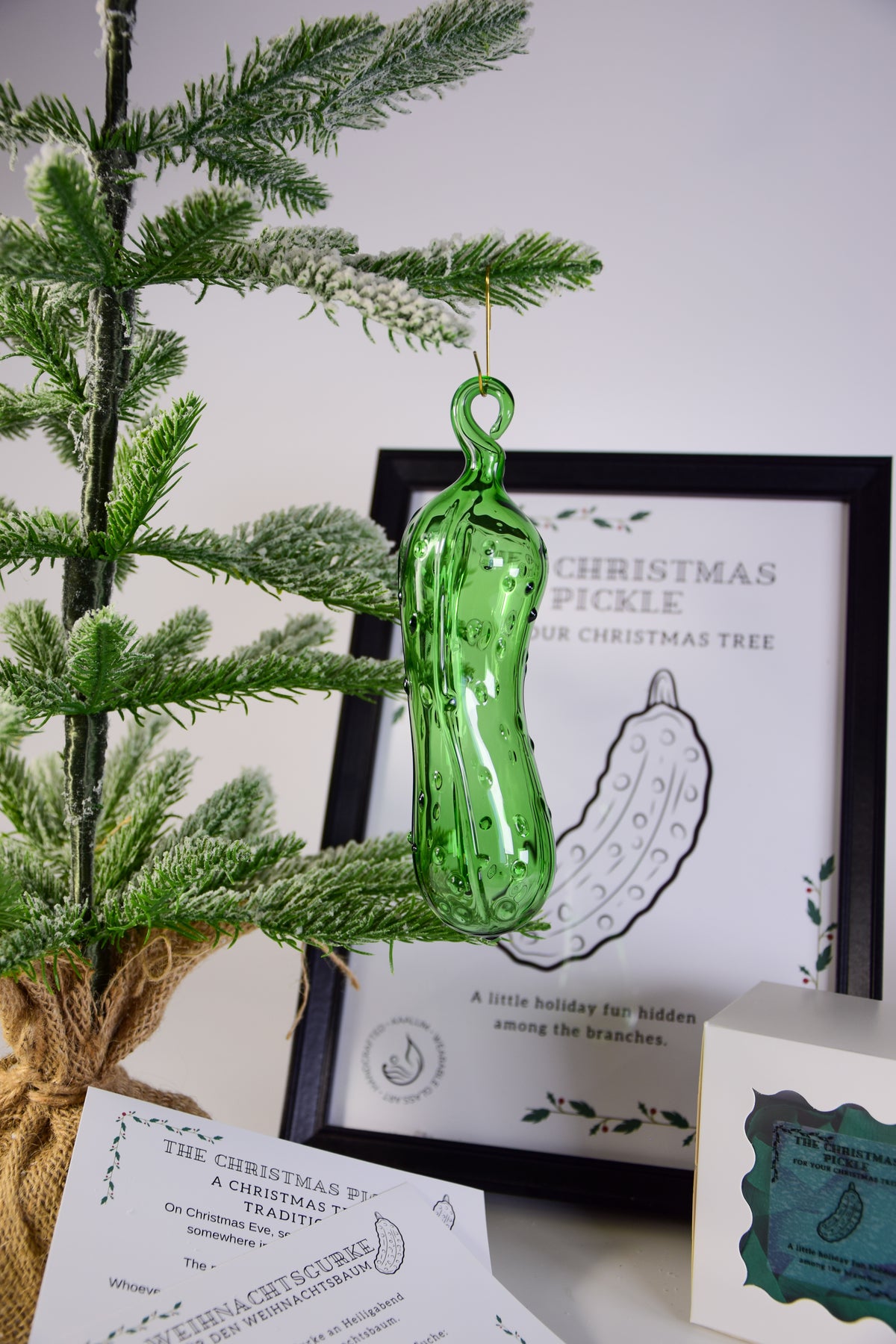 Weihnachtsgurke XL · Mundgeblasenes Glasornament
