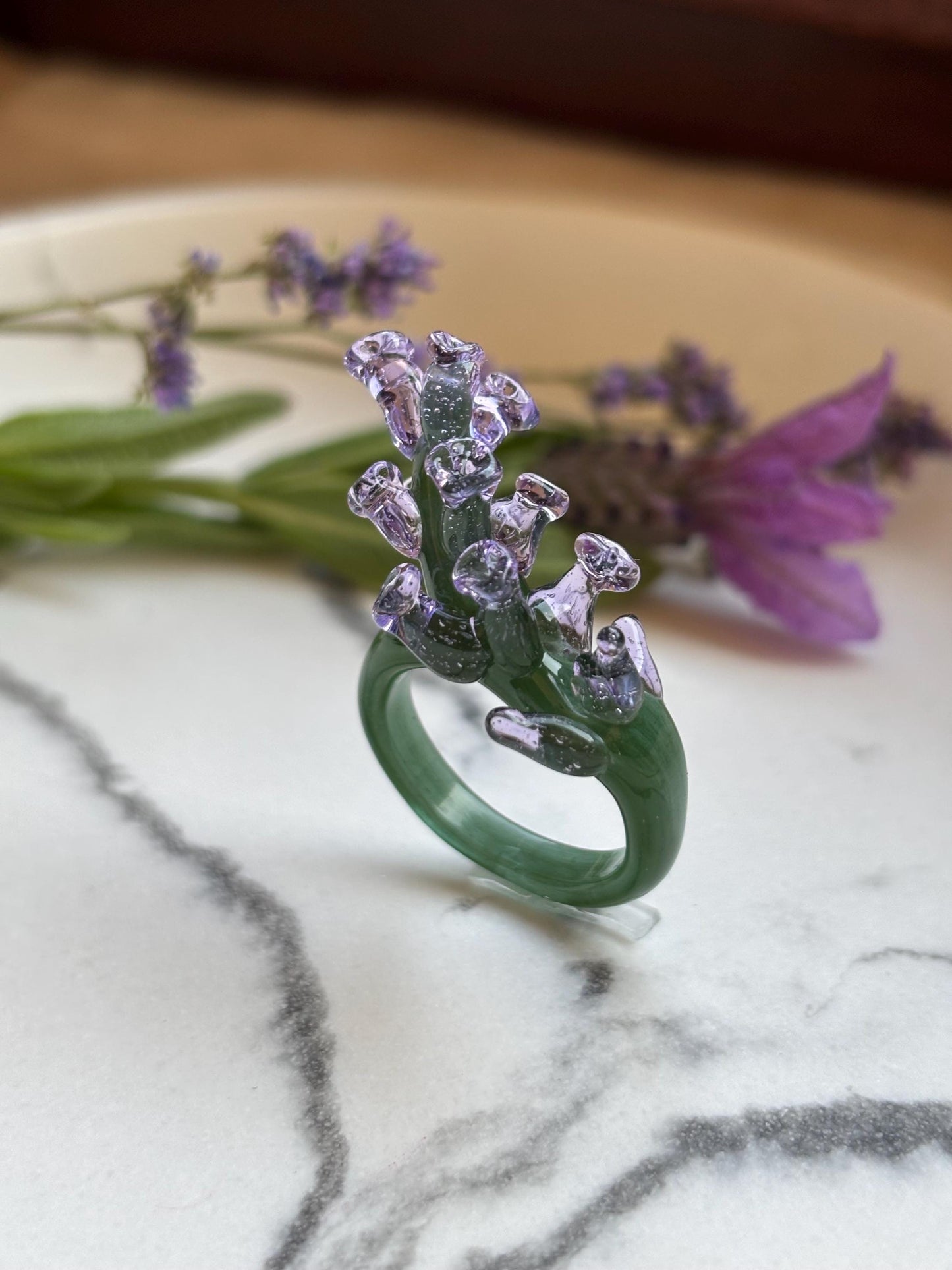 Lavender Bloom · Glass Ring