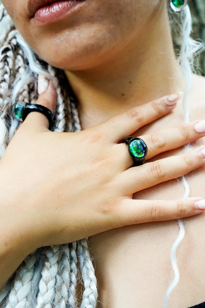 Noir Opal · Glass Ring