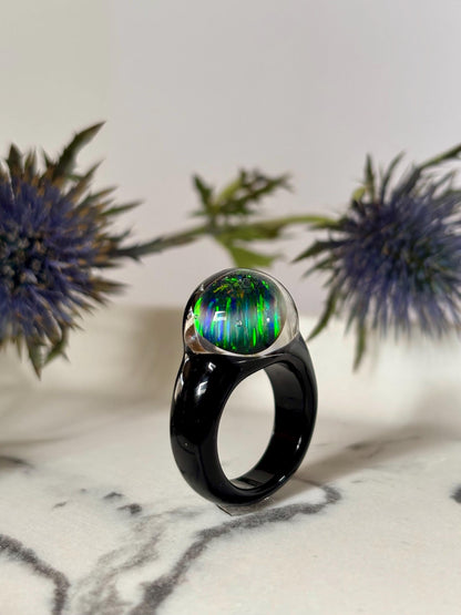 Noir Opal · Glass Ring
