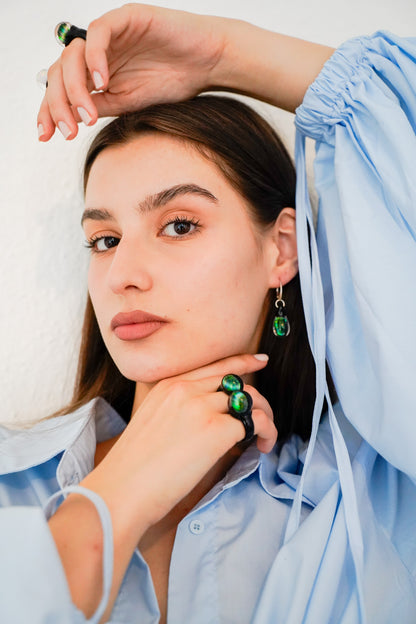 Noir Opal · Glass Ring