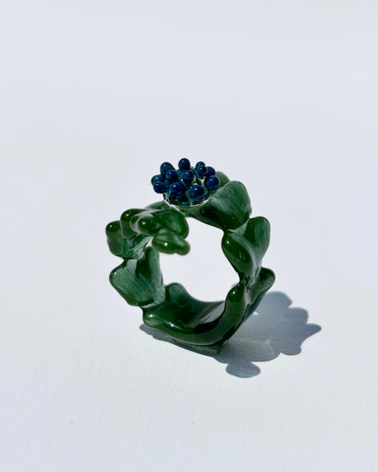 Grünes Blatt · Set Ohrringe + Halskette + Ring