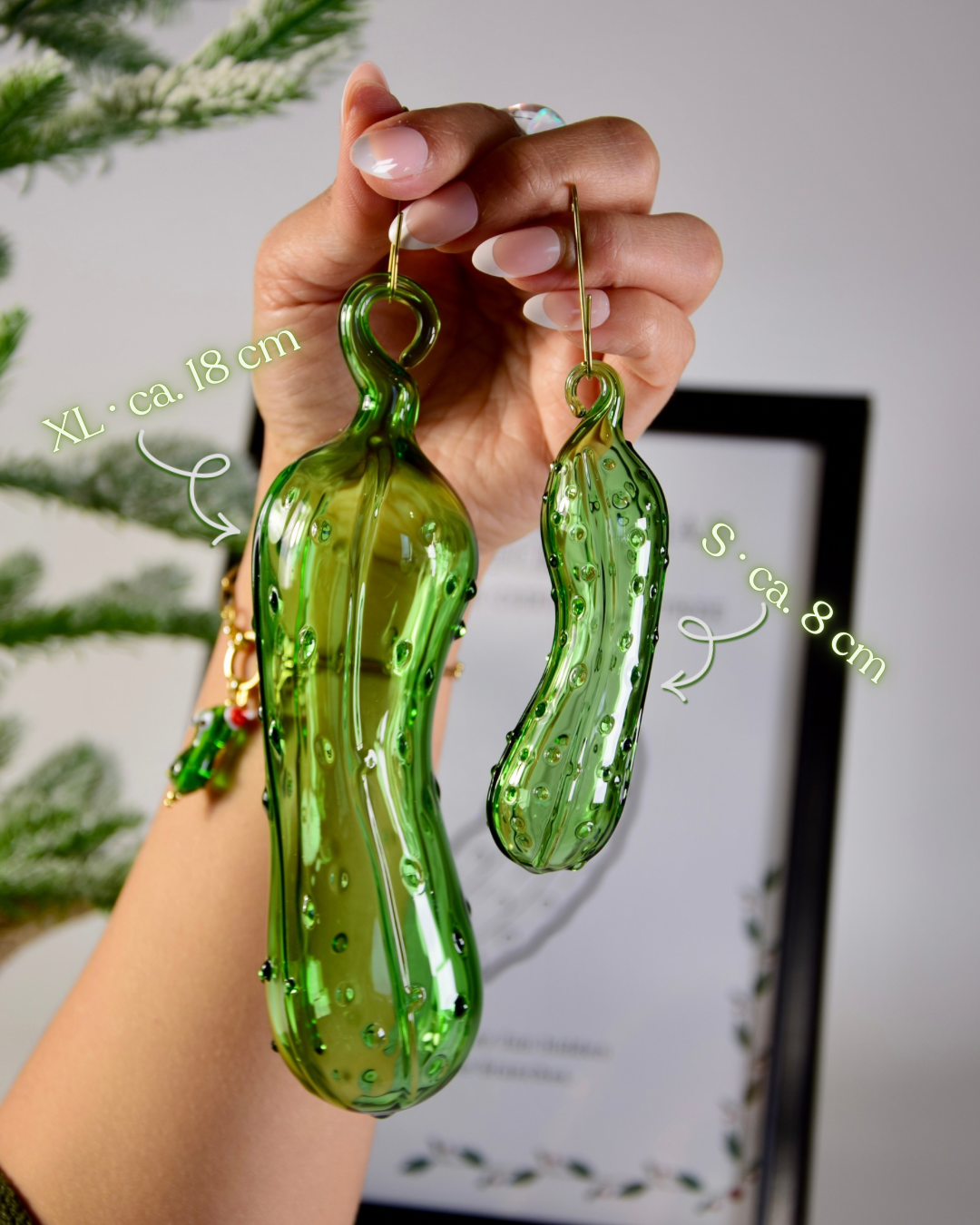 Weihnachtsgurke XL · Mundgeblasenes Glasornament