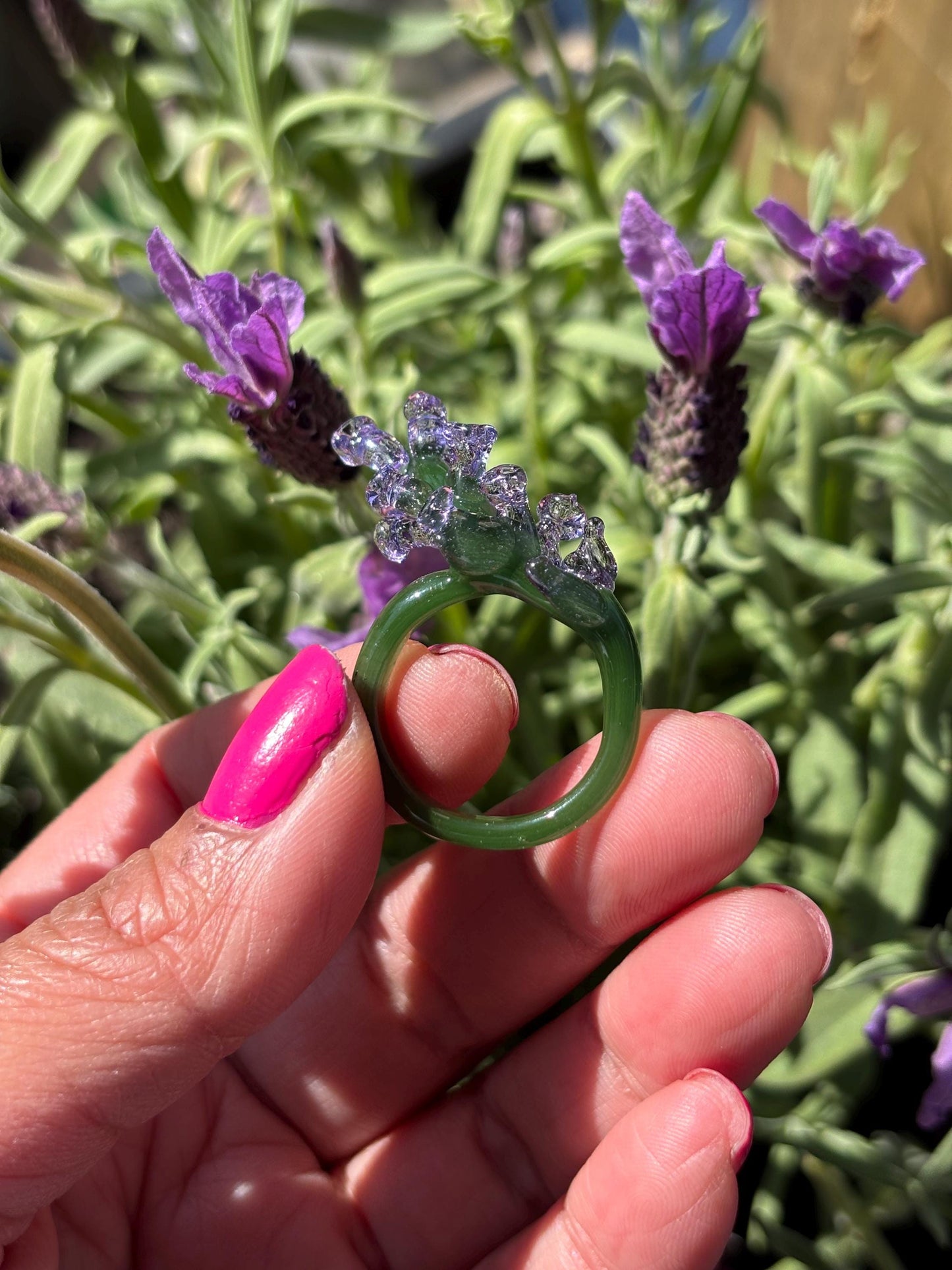 Lavender Bloom · Glass Ring