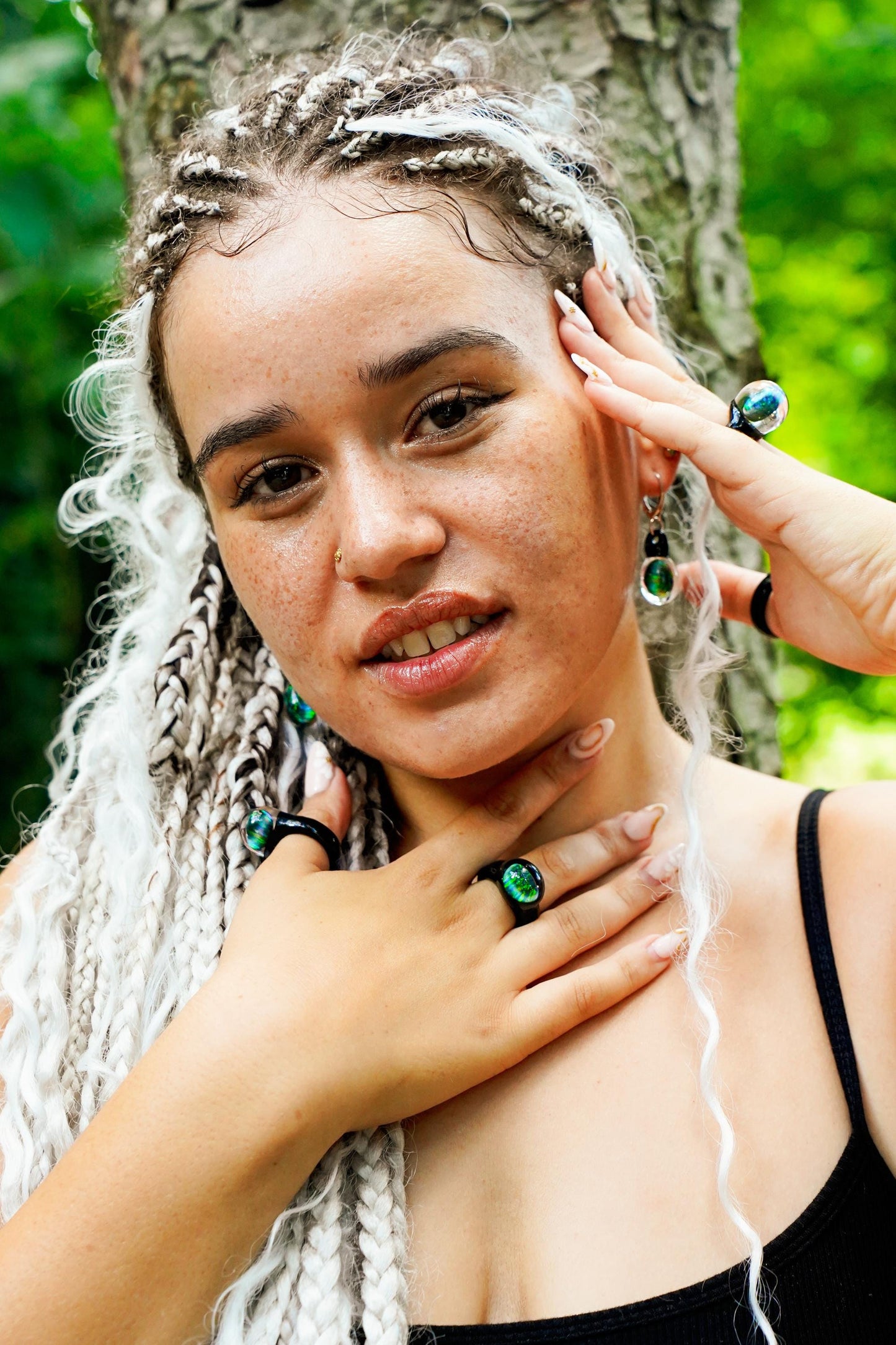 Noir Opal · Glass Ring