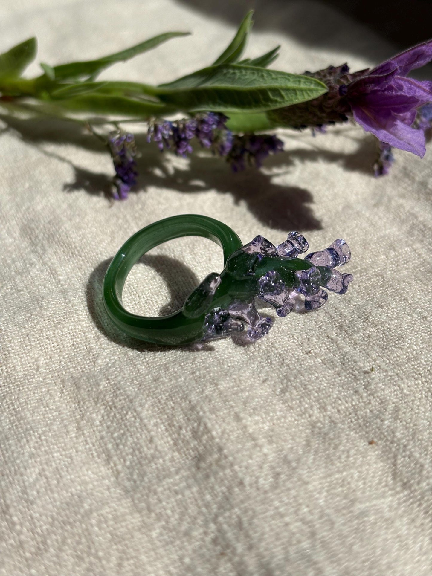 Lavender Bloom · Glass Ring